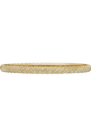 David Yurman 18kt yellow Sculpted Cable bangle diamond bracelet (4.6mm)