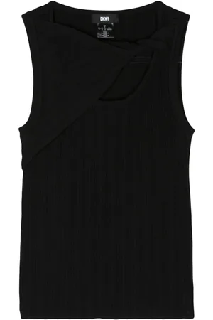 DKNY Twist-detail ribbed tank top