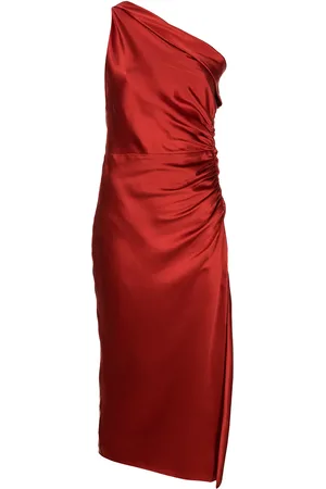 Michelle Mason Gathered-detail silk dress