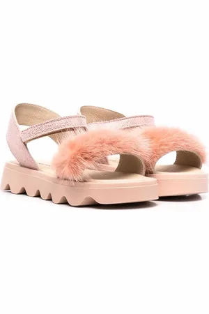 Babywalker Faux fur-trim sandals