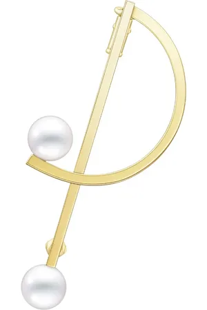 Tasaki 18kt yellow Collection Line Kinetic pearl brooch