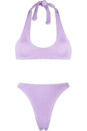 Reina Olga Pilou seersucker halterneck bikini