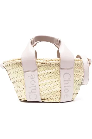 Chloé Sense small raffia tote bag