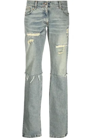 Dolce & Gabbana 2000s distressed straight-leg jeans