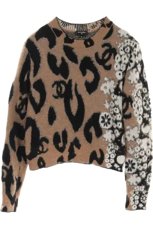CHANEL 1986-1988 Interlocking CC-jacquard sweater