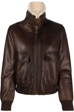 Ralph Lauren Niketa shearling-lined leather jacket