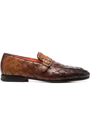 santoni Interwoven leather loafers