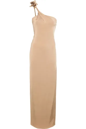 MAGDA BUTRYM One-shoulder floral-appliqu?? dress