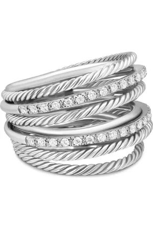 David Yurman Sterling Crossover diamond ring (17.8mm)