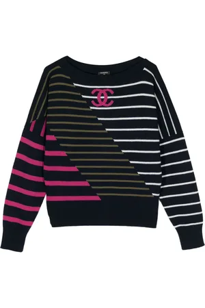 CHANEL 2000s CC patchwork cashmere jumper
