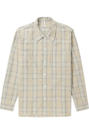 Sunflower Check-print button-up shirt