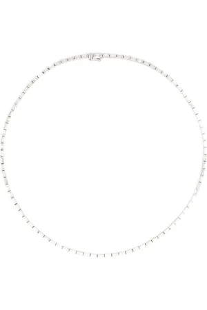 Anita 18kt white gold baguette diamond choker necklace