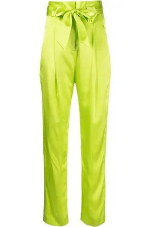 Michelle Mason High-waisted pleated silk trousers