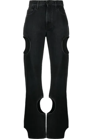 OFF-WHITE Cut-out straight-leg jeans