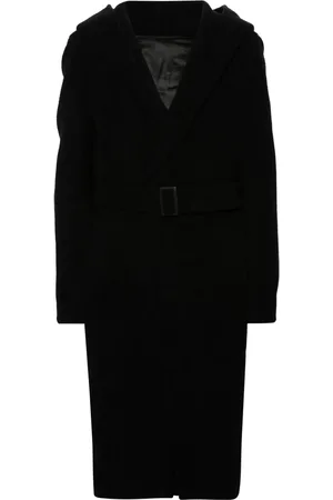 Rick Owens Slim Hoodie cashmere coat
