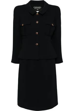 CHANEL 1995 single-breasted wool skirt suit