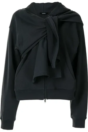 GOEN.J Knot-detail zip-up hoodie