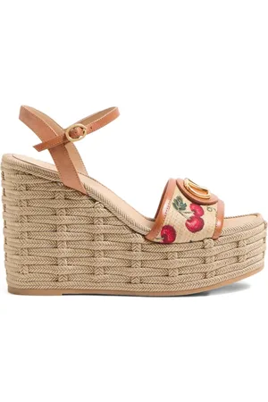 VALENTINO GARAVANI 120mm VLogo Signature Cherryfic-print wedge sandals