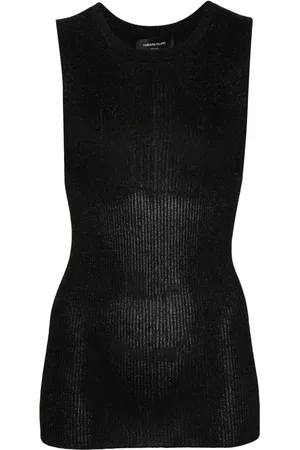 Fabiana Filippi Metallic-thread ribbed tank top