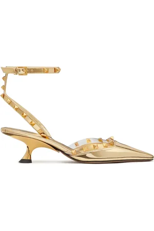 VALENTINO GARAVANI Rockstud Couture 50mm mirrored pumps