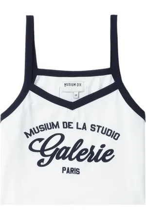 Musium Div. Logo-embroidered cropped tank top
