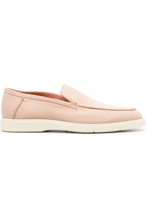 santoni Almond-toe suede loafers