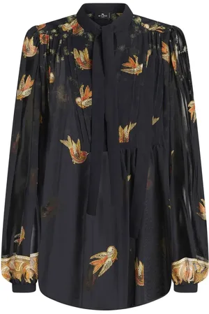 Etro Bird-print silk blouse