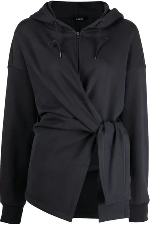 GOEN.J Knotted-detail zip-up hoodie