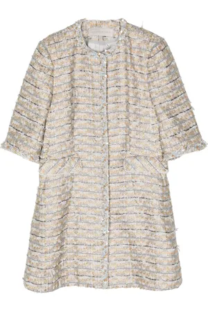 SHIATZY CHEN Beaded-trim tweed coat