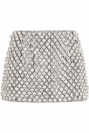 Dolce & Gabbana Crystal-embellished jacquard miniskirt