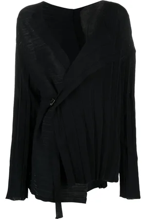 YOHJI YAMAMOTO V-neck asymmetric wrap jumper