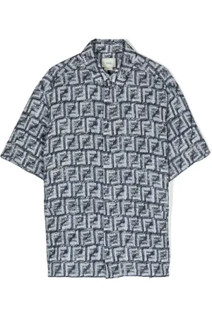 Fendi Fringed FF-print linen shirt