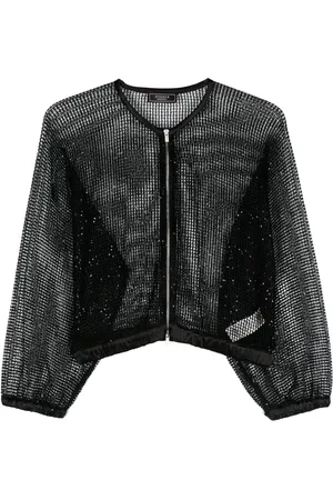 PESERICO SIGN Sequin-embellished mesh jacket