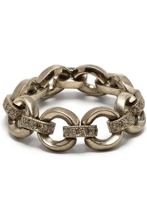 Hum 18kt gold chain link diamond ring