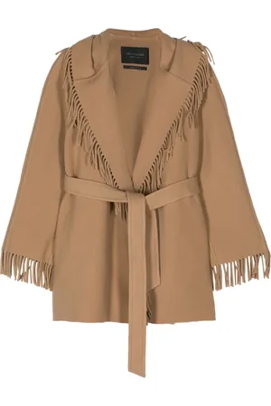 Balenciaga Fringed-edge hooded cardi-coat