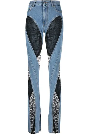 MUGLER Lace-panel skinny jeans