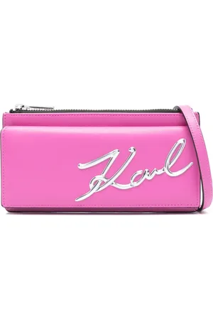Karl Lagerfeld K/Signature leather crossbody wallet