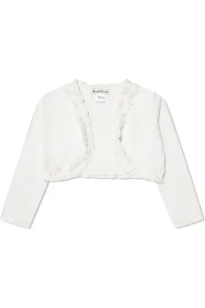 Sarah Louise Ruffle-detail cropped jacket