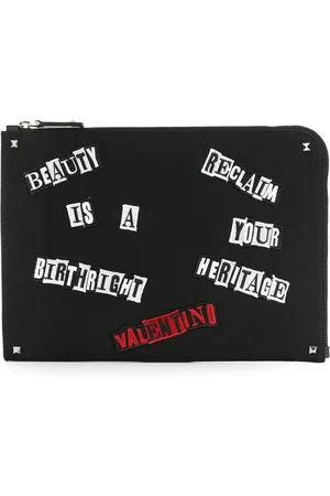 VALENTINO GARAVANI X Jamie Reid appliqu?? slogan clutch