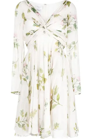 Giambattista Valli Gathered floral-print silk dress
