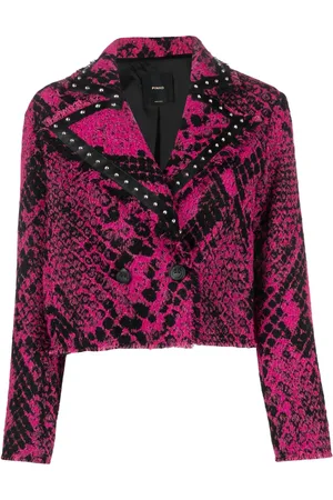 Pinko Grisu snakeskin-jacquard cropped jacket