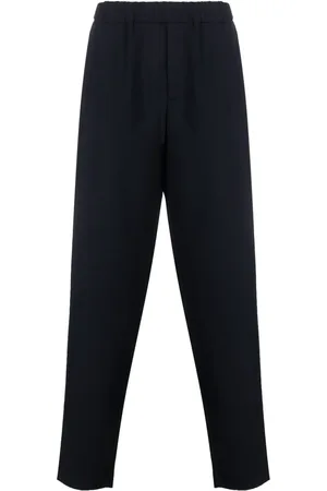 Giorgio Armani Fine-ribbed tapered wool-blend trousers