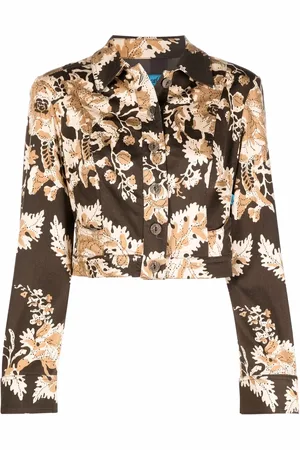Christian Lacroix 2000s leaf-print cropped jacket