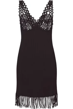 Proenza Schouler Embroidered-detail ribbed-knit dress