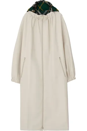 Burberry Checked-hood gabardine parka coat