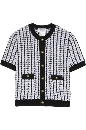 CHANEL 1997 short-sleeve tweed cardigan