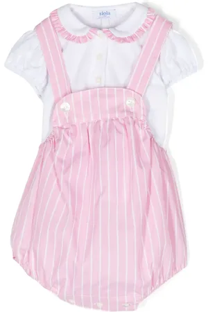 SIOLA Pinstriped cotton dungaree set
