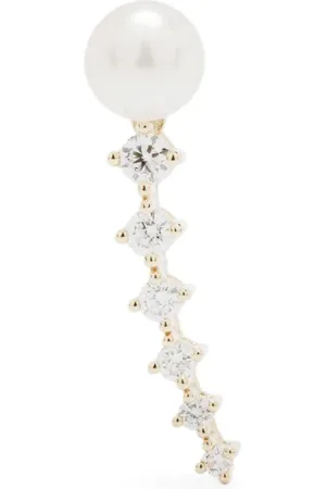 Mizuki 14K yellow pearl drop earrings