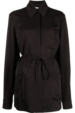 Jil Sander Tie-waist satin shirt jacket