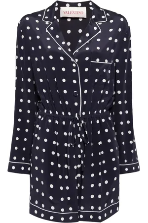VALENTINO GARAVANI Polka dot-print silk playsuit